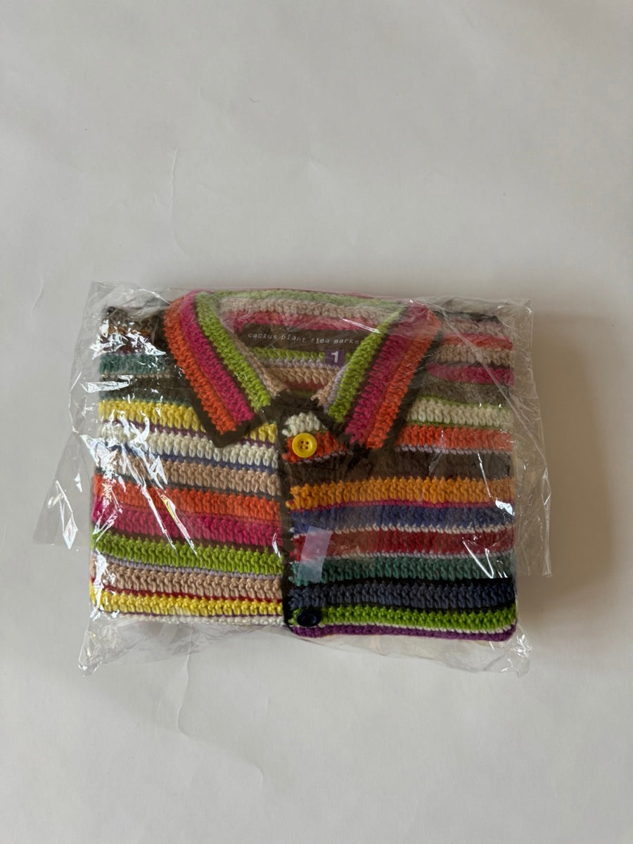 CACTUS PLANT FLEA MARKET CROCHET KNIT CARDIGAN - size Small