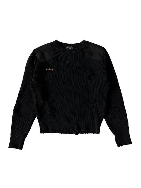 THUG CLUB Berlin Destroyed Patch Knits - Size 2 (M THUG CLUB Berlin Destroyed Patch Knits - Size 2 (M